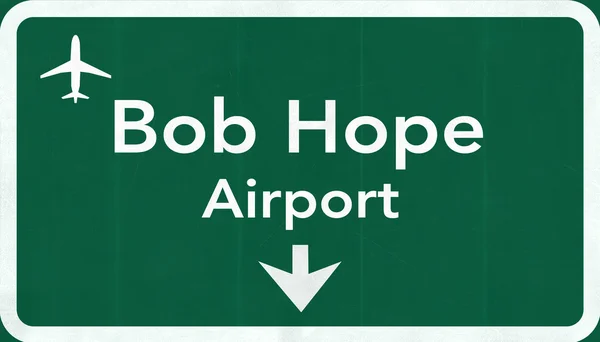 Burbank Bob Hope USA International Airport Highway Road Sign — Stock Photo, Image