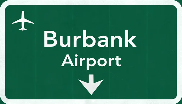 Burbank VS International Airport Highway Road Sign — Stockfoto