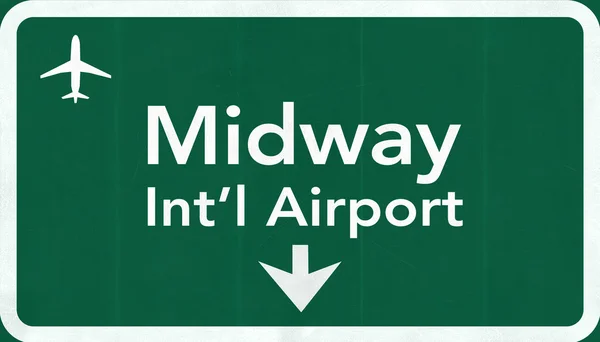 Σικάγο Midway ΗΠΑ αεροδρόμιο ΟΔΟΥ πινακίδα — Φωτογραφία Αρχείου
