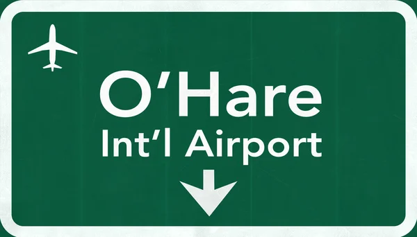 Chicago O'Hare USA International Airport Highway Road Sign — Stock Photo, Image