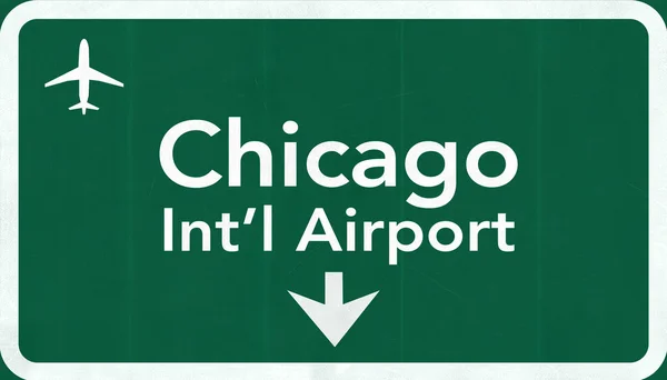 Chicago o 'hare usa internationaler flughafen autobahnschild — Stockfoto