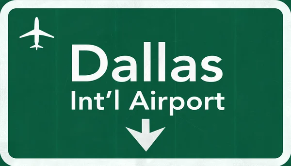 Dallas Forth Worth Usa mezinárodní letiště dálnice dopravní značka — Stock fotografie