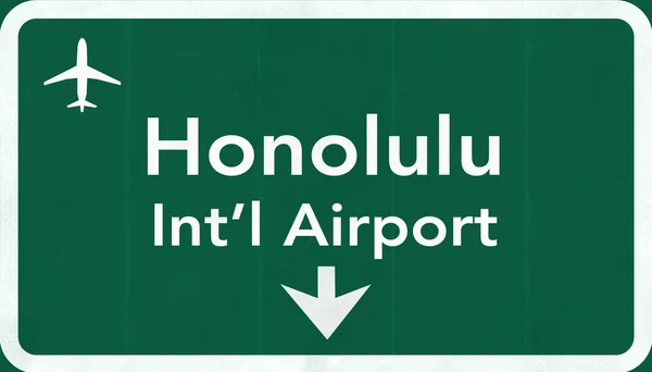 ΗΠΑ Χονολουλού διεθνές αεροδρόμιο αυτοκινητόδρομο πινακίδα — Φωτογραφία Αρχείου