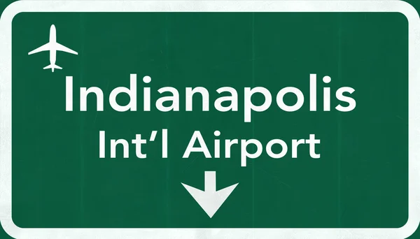 Indianapolis Usa International Airport Highway Vägmärke — Stockfoto