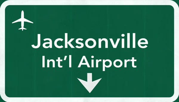 Jacksonville USA International Airport Highway Road Sign — Stock Photo, Image