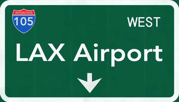 Los Angeles Lax Usa International Airport Highway Road Sign —  Fotos de Stock