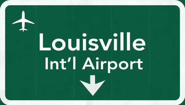 Louisville usa internationaler flughafen autobahnschild — Stockfoto