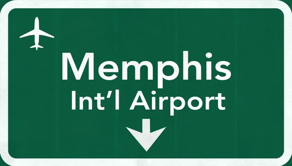 Señal de carretera del aeropuerto internacional de Memphis USA — Foto de Stock
