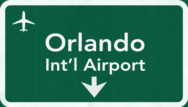 Orlando USA International Airport Highway Road Sign — Stock Photo, Image