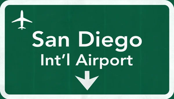 Señal de carretera del aeropuerto internacional de San Diego USA — Foto de Stock