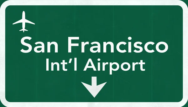 San Francisco USA Internationaler Flughafen Autobahn Verkehrsschild — Stockfoto