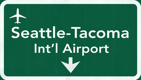 Seattle Tacoma EE.UU. Internacional Aeropuerto Carretera Carretera Señal — Foto de Stock