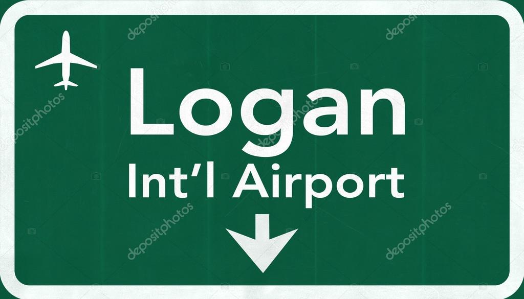 Boston Logan USA International Airport Highway Road Sign