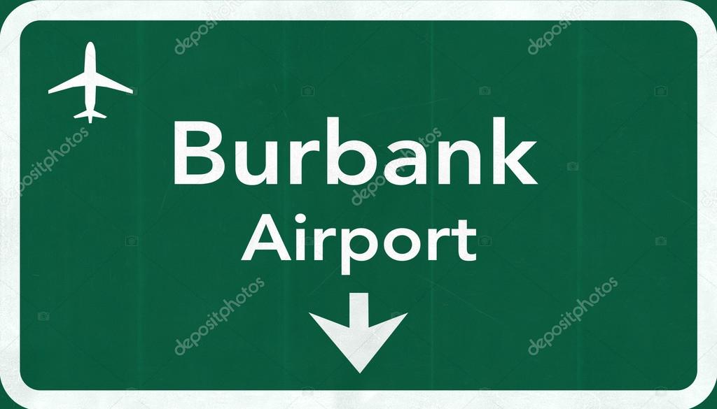 Burbank USA International Airport Highway Road Sign