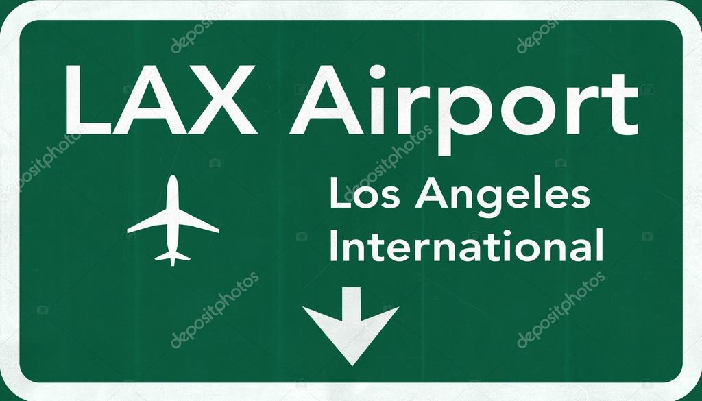 Los Angeles LAX USA International Airport Highway Road Sign