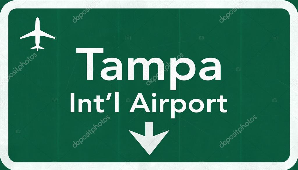 Tampa Florida USA International Airport Highway Road Sign
