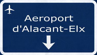 Alicante İspanya Havaalanı Otoban işareti