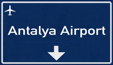 Antalya Türkiye'nin Havaalanı Otoban işareti