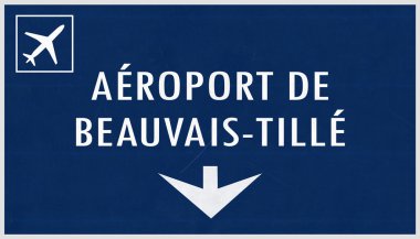 Beauvais Fransa Havaalanı Otoban işareti