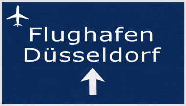 Dusseldorf Almanya Havaalanı Otoban işareti