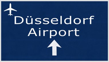Dusseldorf Almanya Havaalanı Otoban işareti