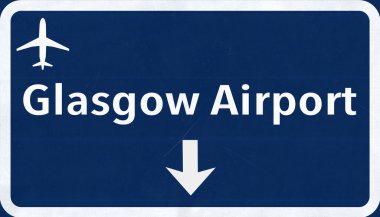 Glasgow İskoçya İngiltere Havaalanı Otoban işareti