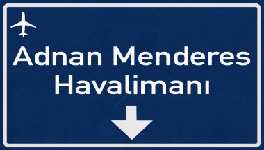 Izmir Andan Menderes Türkiye Havaalanı Otoban işareti