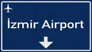 Izmir Andan Menderes Türkiye Havaalanı Otoban işareti