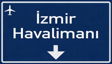 Izmir Andan Menderes Türkiye Havaalanı Otoban işareti