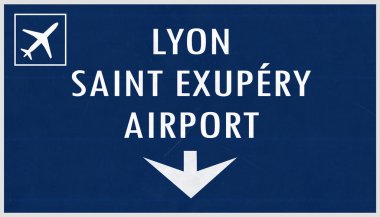 Lyon Fransa Havaalanı Otoban işareti
