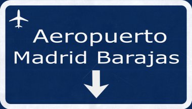 Madrid Barajas İspanya Havaalanı Otoban işareti