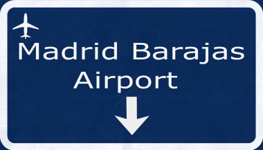 Madrid Barajas Spain Airport Highway Sign clipart