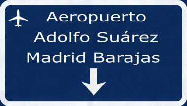 Madrid Barajas İspanya Havaalanı Otoban işareti