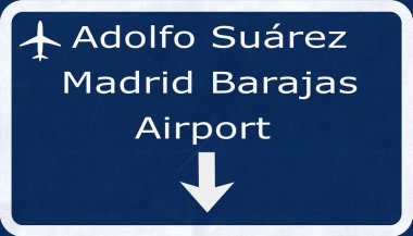 Madrid Barajas İspanya Havaalanı Otoban işareti