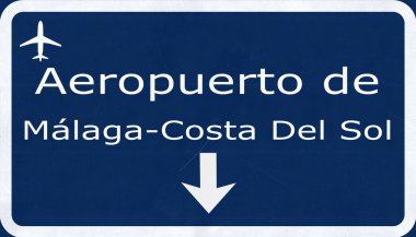 Malaga Costa Del Sol İspanya İspanya Havaalanı Otoban işareti