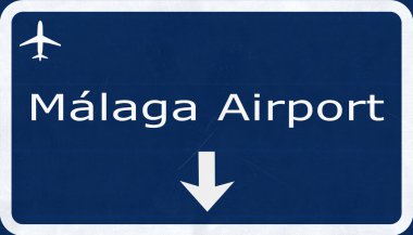 Malaga Costa Del Sol İspanya İspanya Havaalanı Otoban işareti