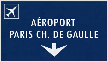 Paris De Gaulle Fransa Havaalanı Otoban işareti