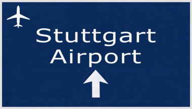 Stuttgart Almanya Havaalanı Otoban işareti