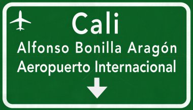 Cali Kolombiya Uluslararası Havaalanı Otoban işareti