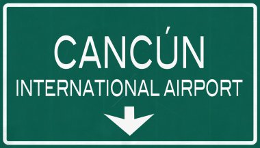 Cancun Meksika Uluslararası Havaalanı Otoban işareti