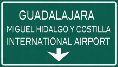 Guadalajara Meksika Uluslararası Havaalanı Otoban işareti