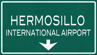 Hermosillo Mexico International Airport Highway Sign clipart