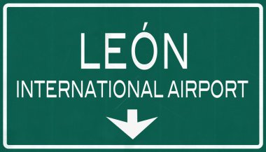 Leon Meksika Uluslararası Havaalanı Otoban işareti