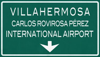 Villahermosa Meksika Uluslararası Havaalanı Otoban işareti