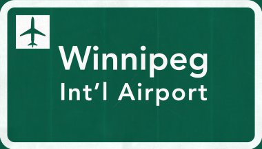 Winnipeg Kanada Uluslararası Havaalanı Otoban işareti