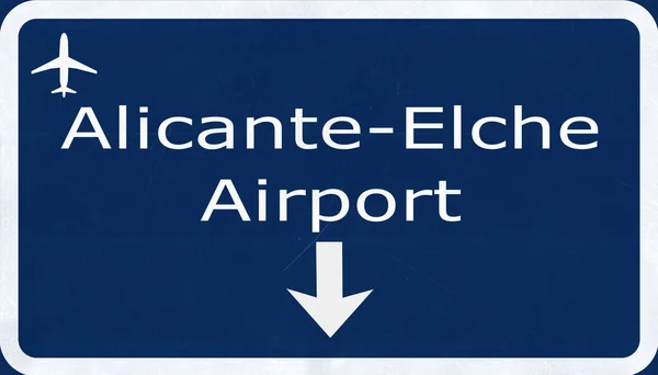 Alicante İspanya Havaalanı Otoban işareti — Stok fotoğraf