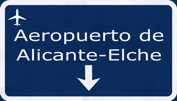 Alicante Spain Airport Highway Sign — Stock Photo, Image