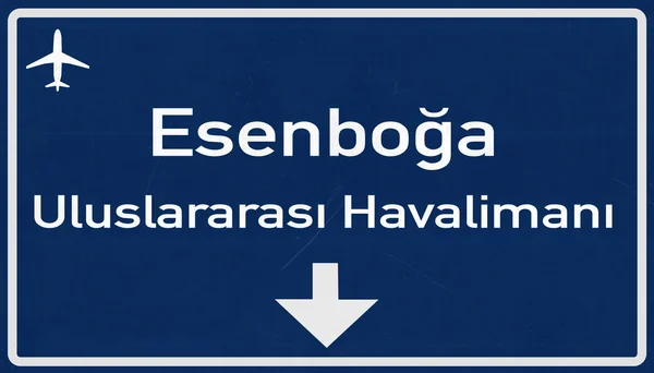 Ancara Esenboga Turquia Airport Highway Sign — Fotografia de Stock