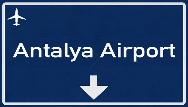 Antalya Turkey Airport Highway Sign — Stock Photo, Image