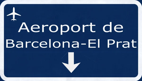 Barcelona Airport Airport Highway Sign — Stock Photo, Image